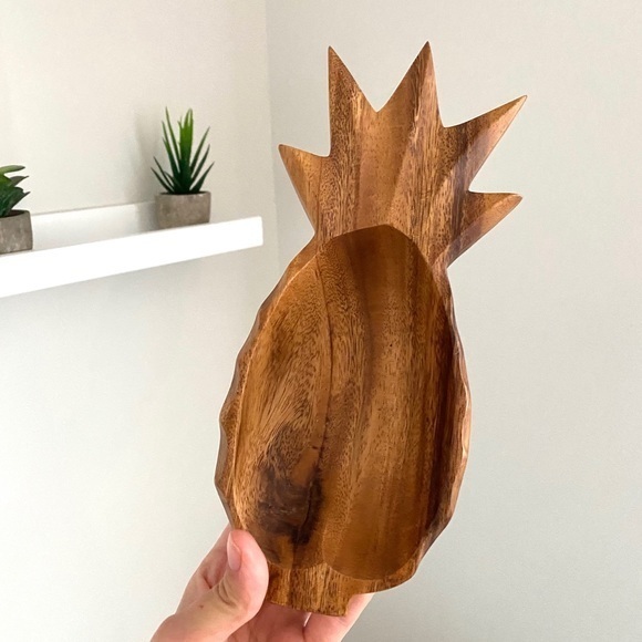 Other - Bamboo Pineapple Wood Dish & Coaster Set Home